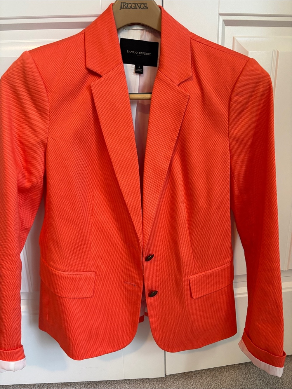 Banana Republic Bright Orange Tailored Blazer